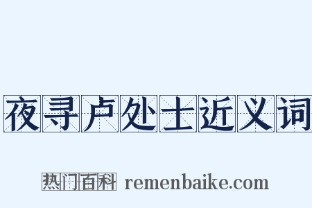 夜寻卢处士近义词是什么意思的图片